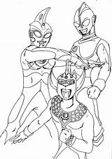 Ultraman Mewarnai Taro Ginga Cosmos Tiga Getcolorings sketch template