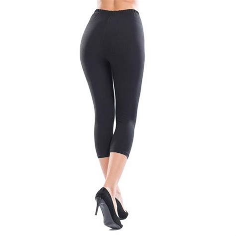 ultra soft capri leggings polyester spandex yoga workout pants one size