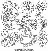 Paisley Coloring Pages Easy Pattern Printable Colouring Getcolorings Color Henna Patterns Getdrawings Popular Colorings sketch template