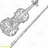 Violin Fiddlestick Ornamental sketch template