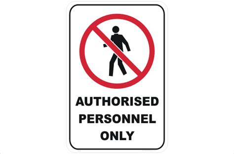 authorised personnel  p national safety signs