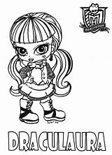 Monster High Coloring Pages Baby Draculaura Babies Party Dolls sketch template