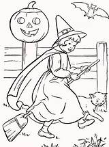 Coloring Halloween Pages Vintage sketch template