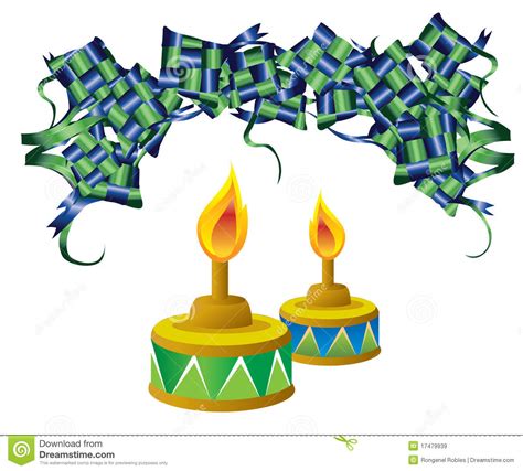 Ketupat Candle For Eid Mubarak Royalty Free Stock Images