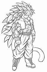 Coloring Goku Saiyan Super Pages Popular sketch template