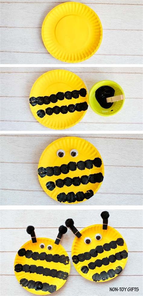 easy paper plate bee craft  kids classroom bee crafts  kids
