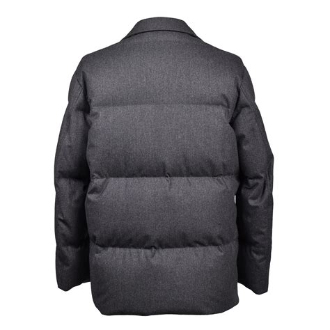 puffer jacket dark gray  brunello cucinelli touch  modern