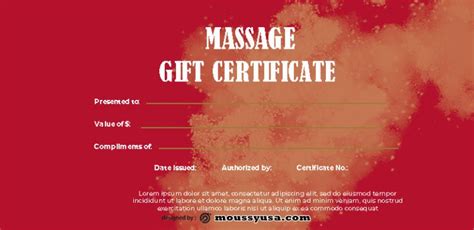 massage gift certificate template printable mous syusa