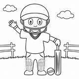 Coloration Boy Scribblefun Jouant Garçon Gosses Batsman Helmet Cricketer sketch template