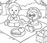 Picnic Coloring Pages Getdrawings Getcolorings Drawing sketch template