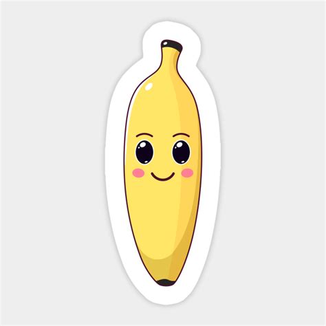 cute kawaii banana cartoon fruit kawaii banana sticker teepublic