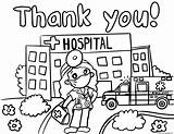 Hospital Coloring Workers Healthcare Pages Thank Printable Print Book sketch template