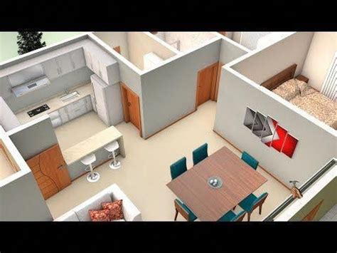 simple house plan   bedrooms  american kitchen youtube cocinascolores house