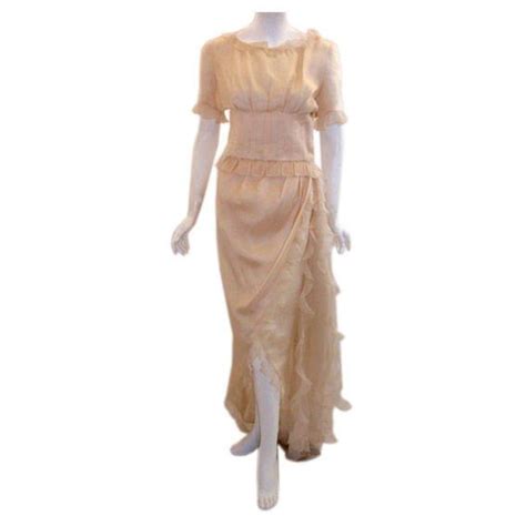 Christian Dior Haute Couture Cream Blouse And Skirt Set