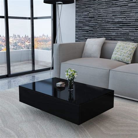 amazoncom canditree modern rectangular coffee table high gloss black coffee table  living