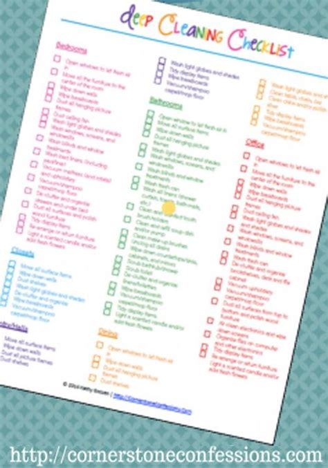 deep cleaning checklist  printable cleaning checklist home