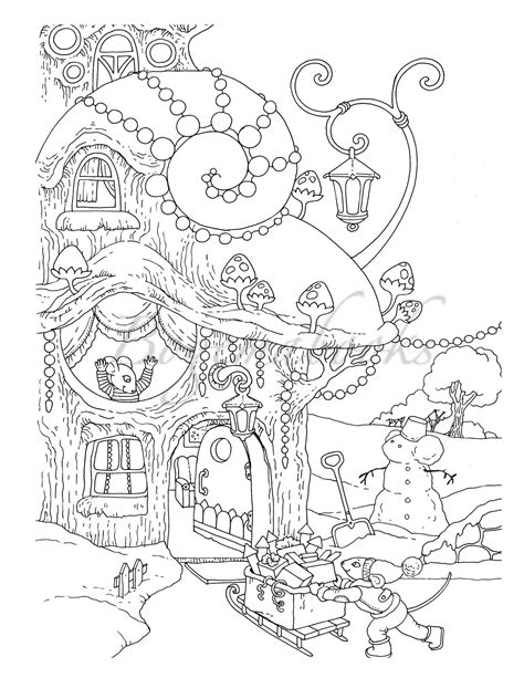 christmas town coloring pages coloring pages
