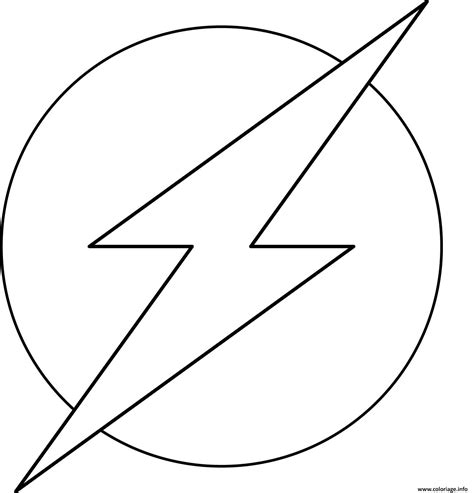 coloriage flash super heros logo officiel marvel dessin
