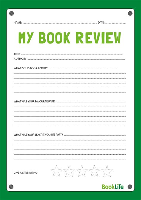 book review worksheet