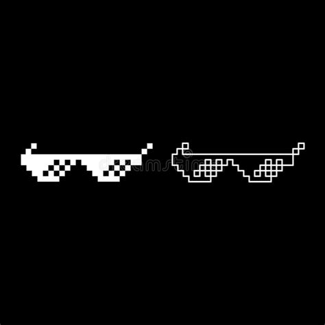 Pixel Sun Glasses Set Stock Vector Illustration Of Cool