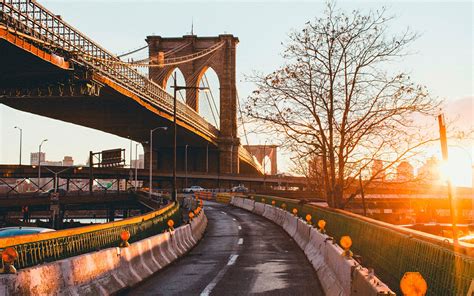 landscape bridge sunlight road  york city urban architecture