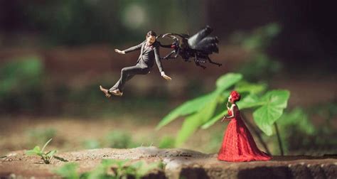 this wedding photography with miniature couple is spectacular
