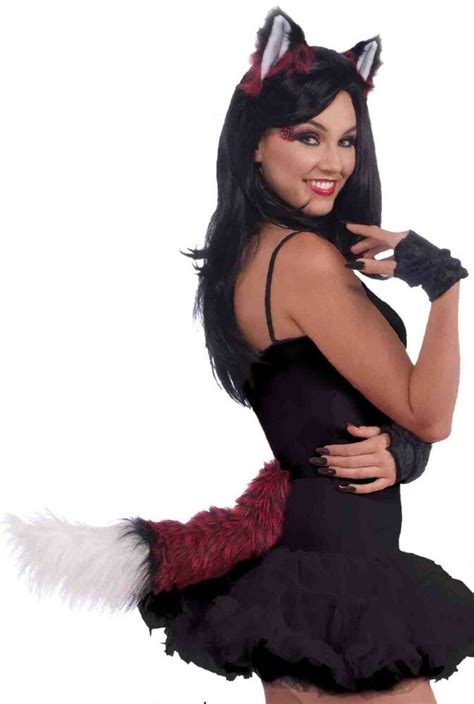 Red Fox Ears And Tail Costume Kit Sexy Furry Plush Deluxe
