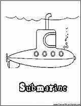 Submarine Coloring Pages Yellow Printable Submarines Kids Beatles Paint Vehicles Craft Stencils Color Drawing Stencil Preschool Print Colouring Transportation Nautilus sketch template
