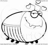 Cockroach Cartoon Outlined Chubby Amorous Clipart Thoman Cory Coloring Vector sketch template