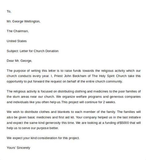 sample donation letter format   documents   word