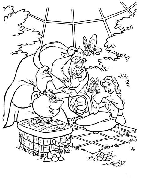 coloring pages beauty   beast print