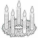 Advent Coloring Wreath Pages Printable Color Getcolorings sketch template