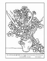 Gogh Van Coloring Irises Lesson Plan Still Life sketch template