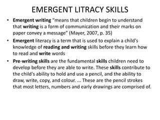 strategies  developing emergent writing skills