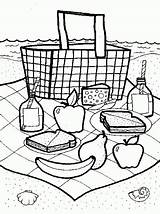 Picnic Coloring Basket Crafts Preschool Theme Kids Pages Printable Baskets Craft Food Family Picnics Drawing Fun Activities Colouring Sheets Funfamilycrafts sketch template