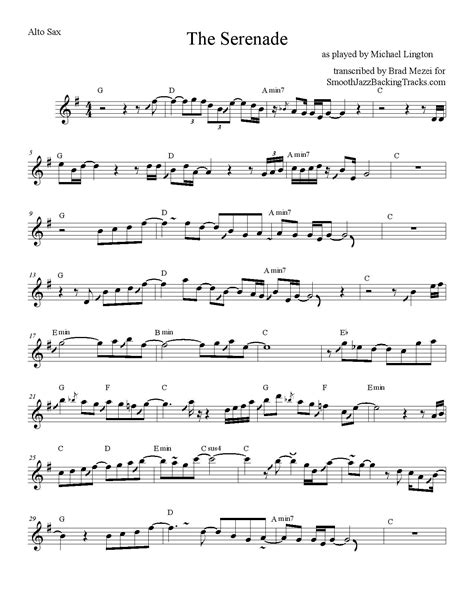 Smooth Jazz Sax Solo Sheet Music K M