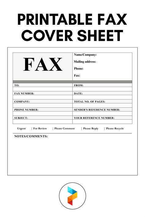 fax cover sheet    printables printablee