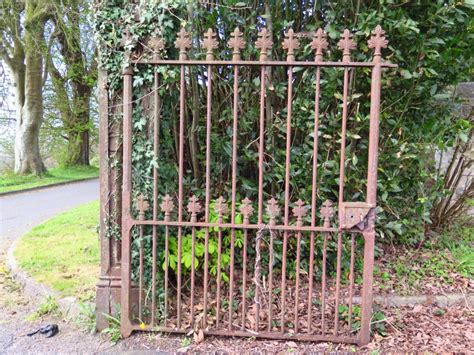 gatepiers gates  railings    st davids hospital carmarthen