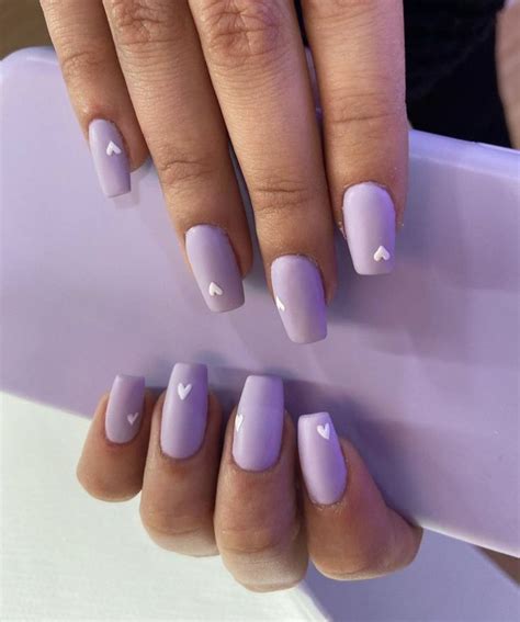 purple nail  gel  hearts light purple nails purple acrylic nails