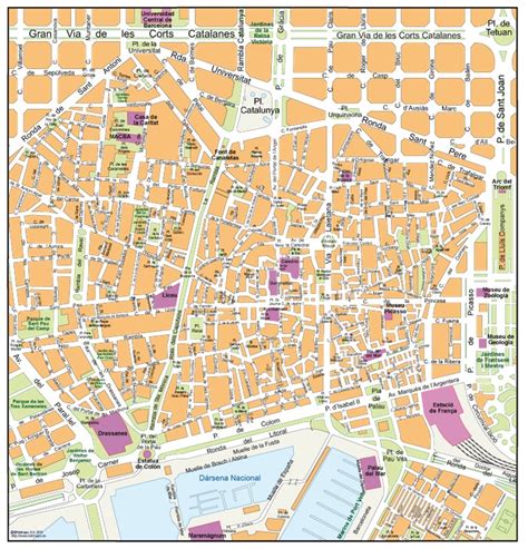 barcelona  town map eps illustrator map vector world maps