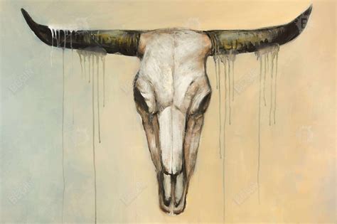 bull skull fine art print  canvas