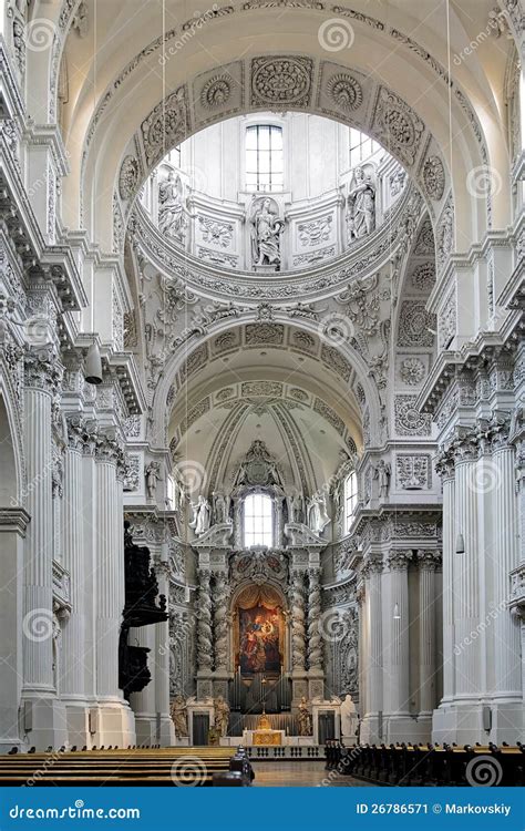 interior   theatine church  munich germany stock image image