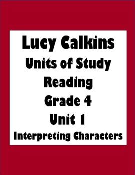 lucy calkins units  study reading grade  unit  interpreting