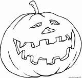 Coloring Pumpkin Halloween Scary Pages Preschoolers Printable Color sketch template