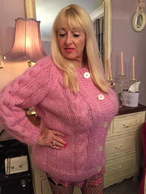 angora sweater mohair cardigan chunky sweater granny love sexy
