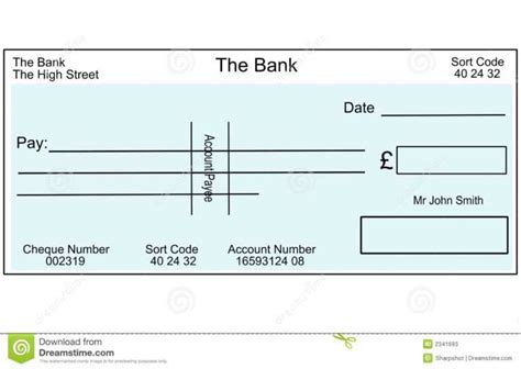 blank british cheque stock illustration illustration   fun blank
