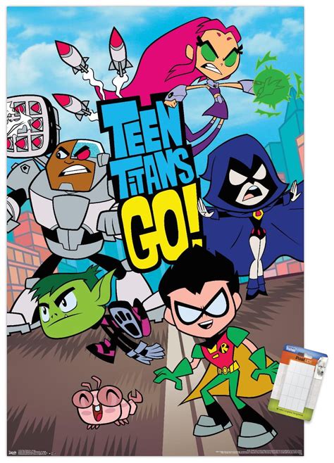 dc comics tv teen titans  group wall poster