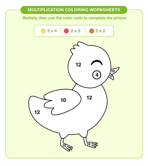 multiplication facts coloring pages