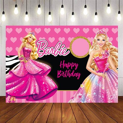 Hot Pink Barbie Doll Princess Backdrops Cartoon For Girls