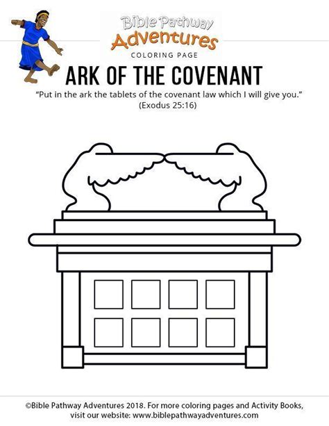 bible coloring page ark   covenant vacation bible school craft